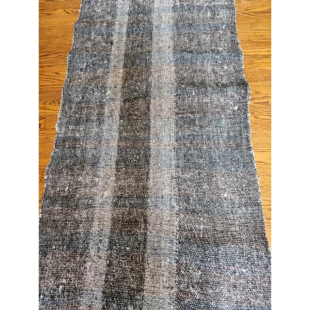 Vintage Turkish Kilim Rug, Handwoven Wool, Stripe Pattern, Ivory & Gray, 3x9 For Sale - Image 14 of 14