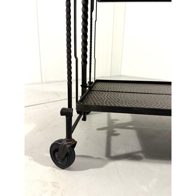 Brutalist Wrought Iron Folding Serving Trolley, 1960s For Sale - Image 9 of 15