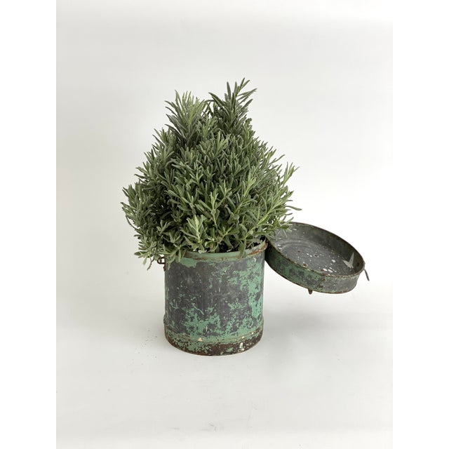 Rustic Green Metal Canister Chairish