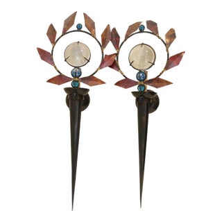 Marc Brazier-Jones Olympia Sconces Pair 1990 Signed For Sale