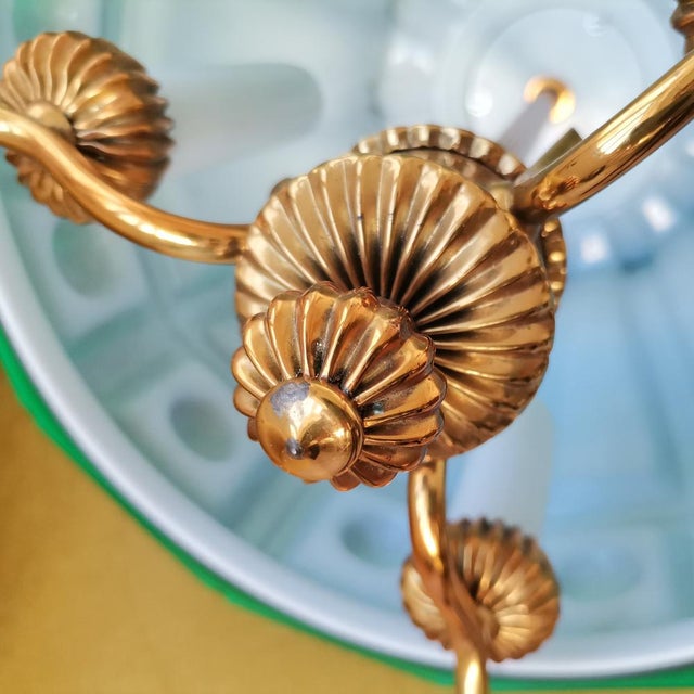 Large Scandinavia Pull Down Hanging Light in Green Glass by Helena Tynell for Flygsfors, 1960s For Sale - Image 11 of 18