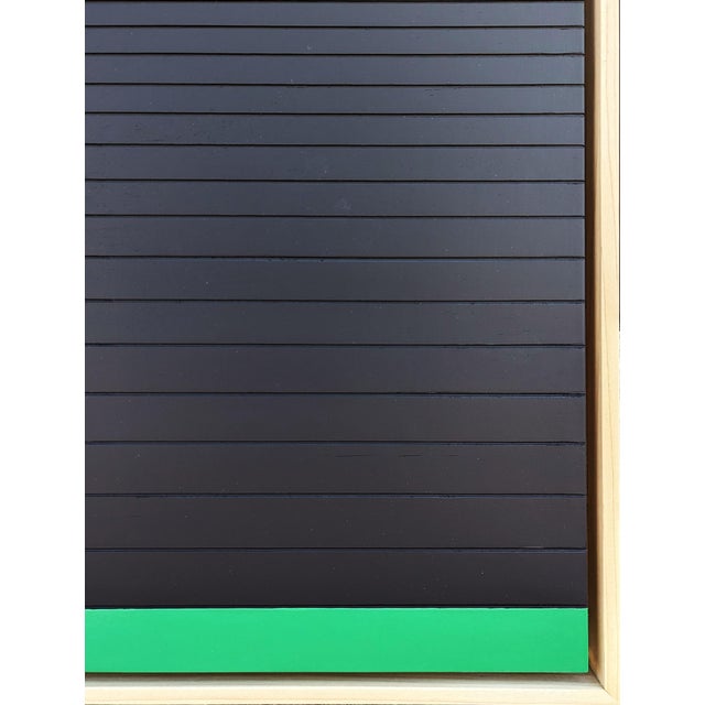 Matthew Reeves Contemporary Black and Green Linear Abstract Geometric Groove Painting, 2022 For Sale In Houston - Image 6 of 9