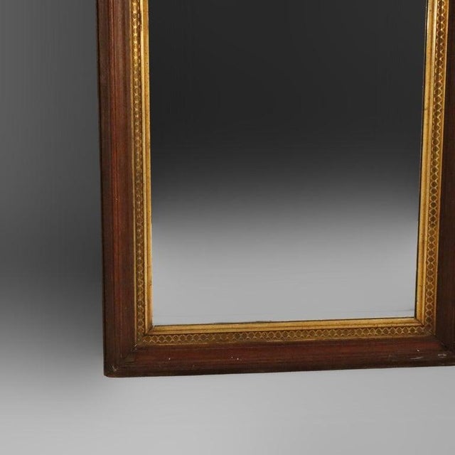 Traditional Oversized Antique Renaissance Revival Gilt Trimmed Walnut Mirror C1890 For Sale - Image 3 of 12