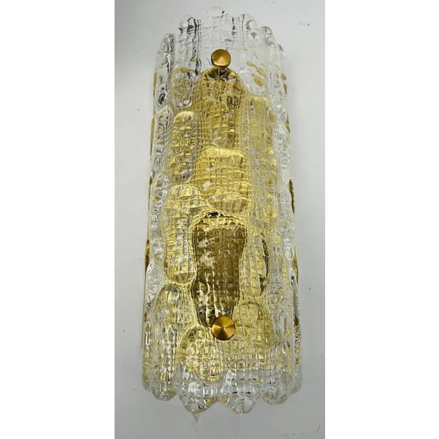 Transparent Pair Carl Fagerlund Orrefors Crystal 1950s Wall Lamps Midcentury Swedish For Sale - Image 8 of 12
