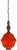 Mid-Century Distressed Orange Pressed Glass Pendant Light For Sale - Image 17 of 18