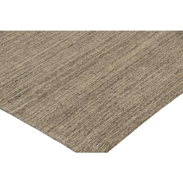 Contemporary Rug & Kilim’s Oversized Modern Textural Rug With Beige and Gray Striae For Sale - Image 3 of 7