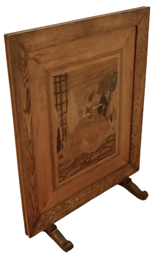 Arts and Crafts Marquetry Fire Screen, 1930s
