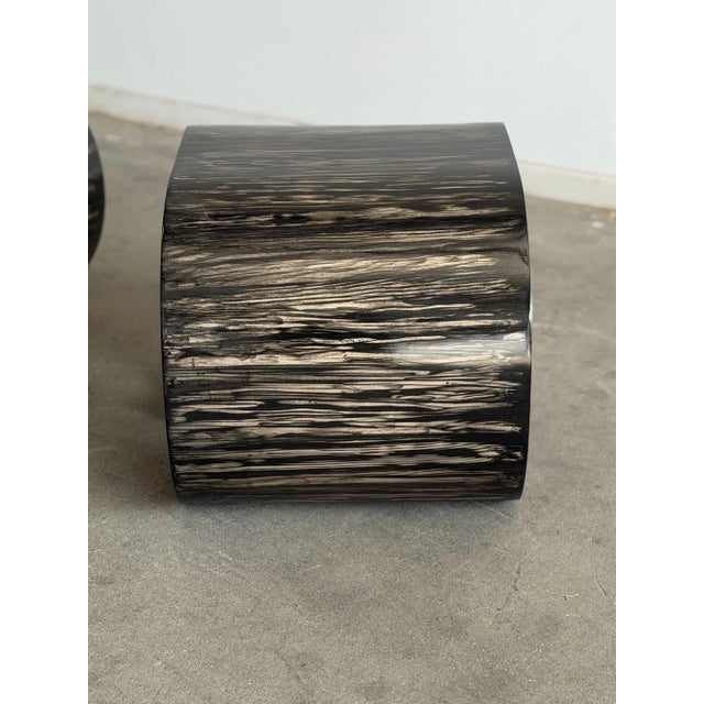 Vintage Cerused Scroll Side Tables- Pair For Sale - Image 10 of 17