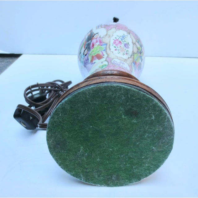Raspberry Red 1920-30s Chinese Porcelain Vase Mounted Lamp For Sale - Image 8 of 12