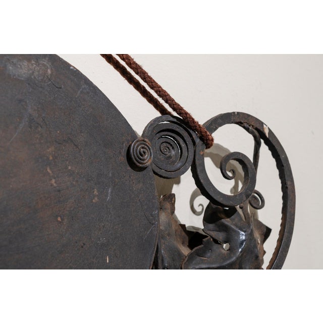 Black Art Deco Mirror in Hammered Iron, France, 1920s For Sale - Image 8 of 9