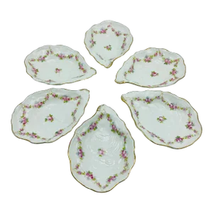 Antique Coalport China Oyster Shooters, Set of Six