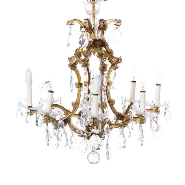 Portuguese 9-Light Chandelier, Early 20th Century For Sale - Image 4 of 6