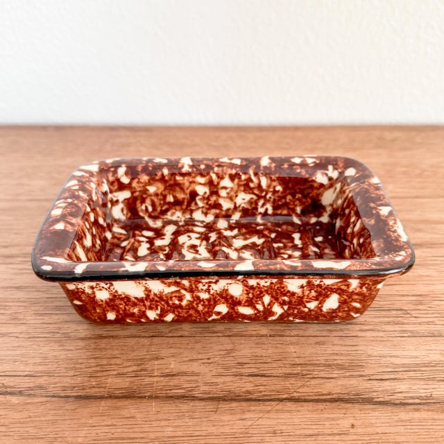 Stangl Vintage Stangl Brown Splatter Town and Country Soap Dish For Sale - Image 4 of 9