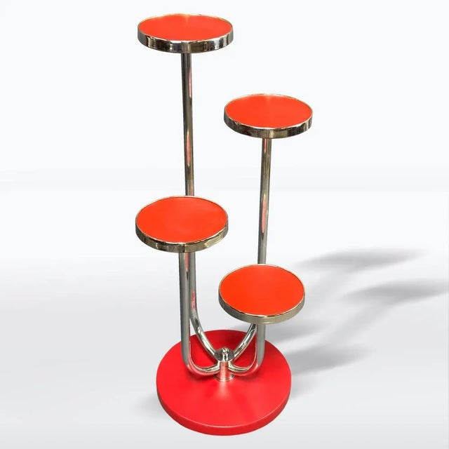 Chrome Flower Stand H 54 by Jindřich Halabala for Up Závody, 1930s For Sale - Image 13 of 13