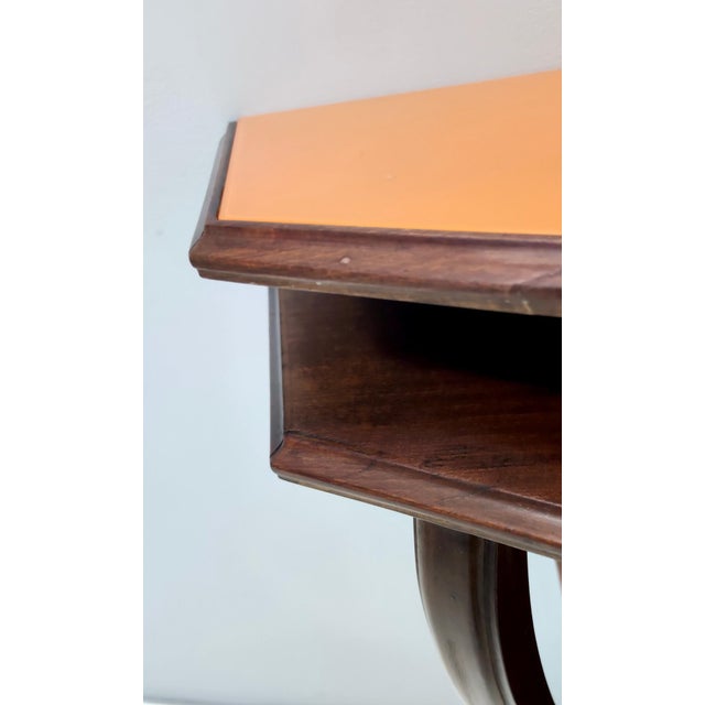 Vintage Beech and Walnut Root Console Table with Orange Glass Top, 1950s For Sale - Image 9 of 15