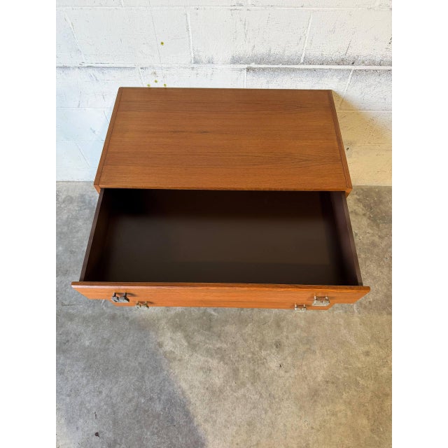 Teak 3 Drawer Dresser Chest on Tapered Legs Danish Mid-Century Modern 1960s For Sale - Image 12 of 12