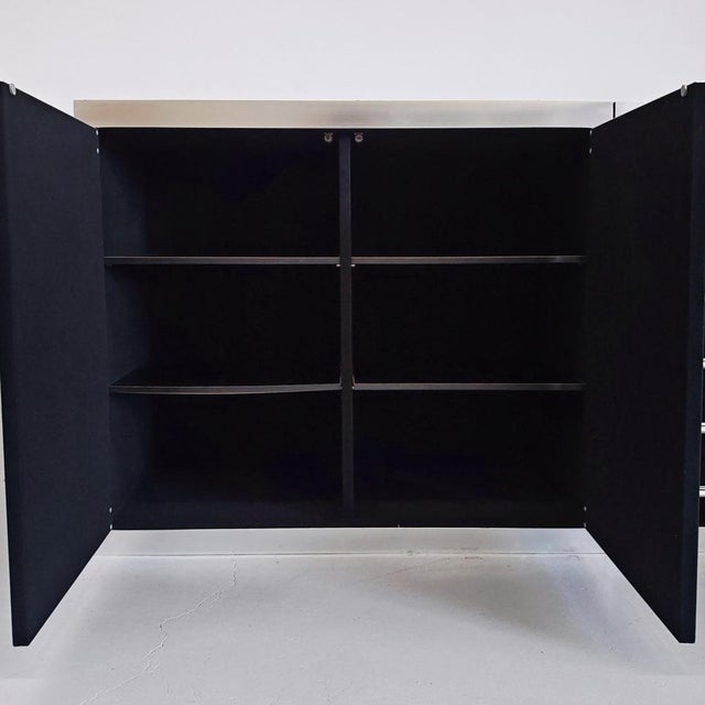 Sideboard in Fabric, Leather, Marble and Metal attributed to Guido Faleschini for I4 Mariani Hermes, 1970s For Sale - Image 13 of 18