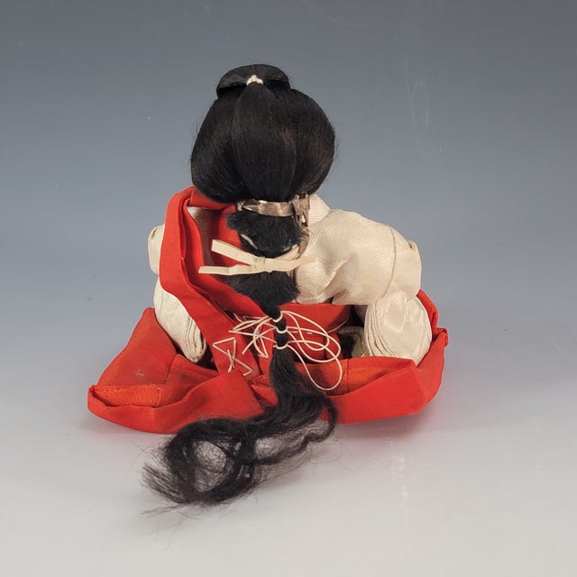Antique Japanese Hina Matsuri Court Lady Doll Gofun Silk Kimono 5.5” For Sale - Image 17 of 18