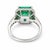 Late 20th Century Late 20th Century Estate Platinum Natural Emerald & Diamond Halo Cocktail Ring, Size 6.75 For Sale - Image 5 of 5