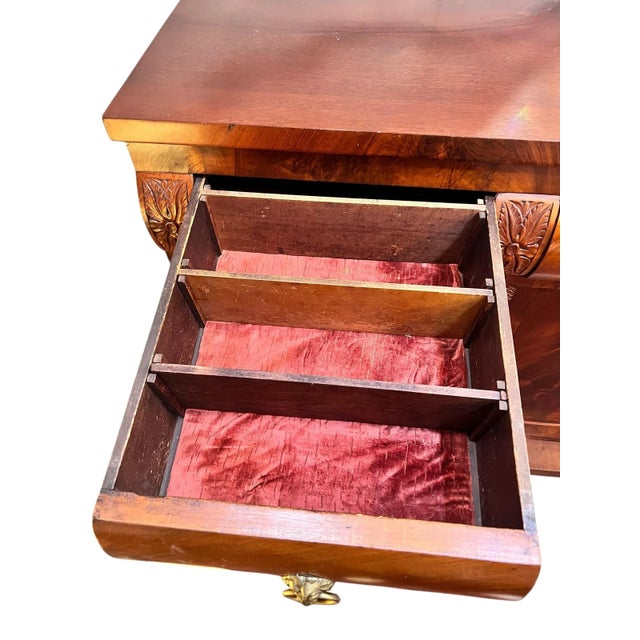 Brown 19th Century Flame Mahogany American Empire Sideboard Server For Sale - Image 8 of 12