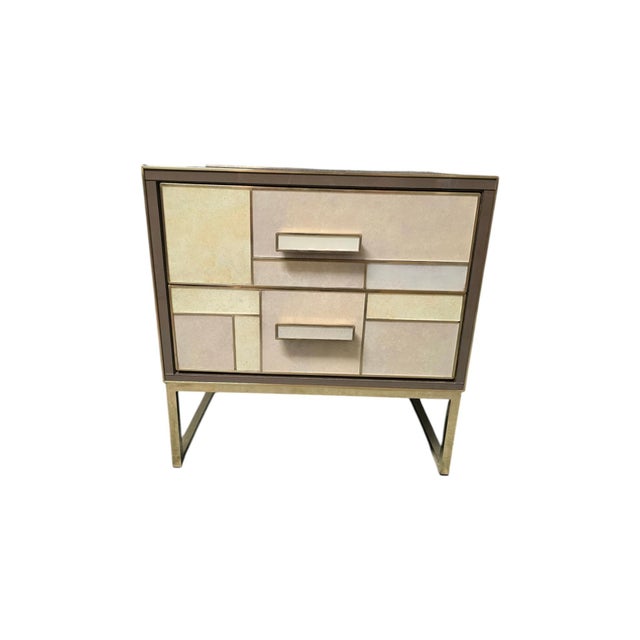 Bedside Table in Walnut and Stone-Effect Glass from Justfurnituress SRL For Sale - Image 12 of 18