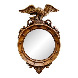 1960s American Federal Convex Mirror, Bronze Finish For Sale