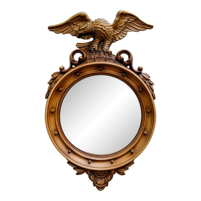 1960s American Federal Convex Mirror, Bronze Finish For Sale