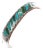 6.25" Older Zuni sterling slant turquoise flush inlay cuff bracelet For Sale