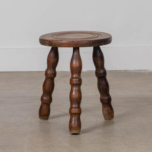 1950s 1950s French Wood Tripod Stool For Sale - Image 5 of 9
