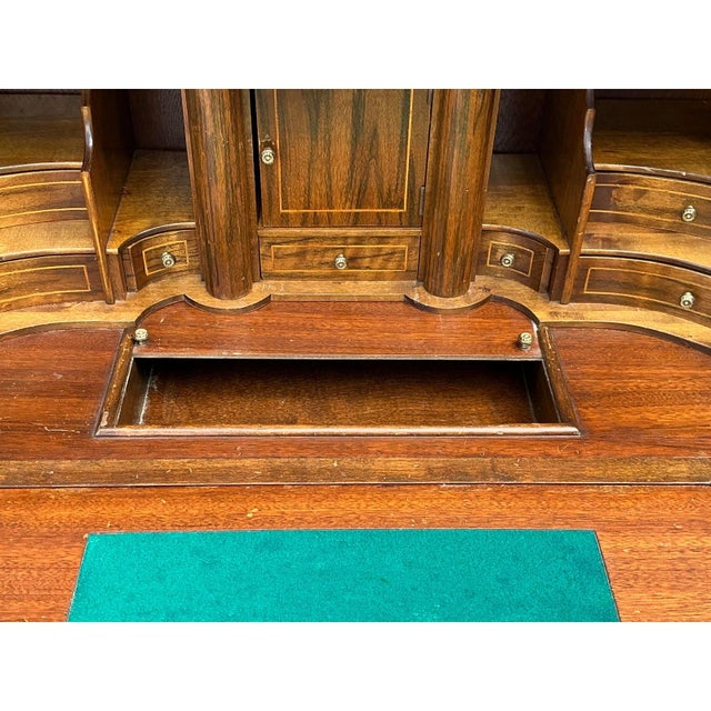 Vintage Rococo Burled Wood Secretaire For Sale - Image 10 of 12