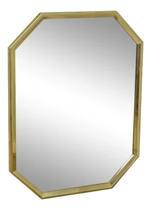 Friedman Brothers Brass Frame Octagon Beveled Wall Mirror