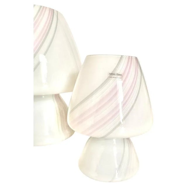 Murano Glass Mushroom Lamps, Italy, 1970s, Set of 3 For Sale - Image 3 of 11