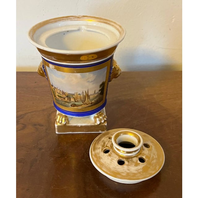 Blue Antique Early 19th Century Old Paris Porcelain Bough Pot or Pastille Burner For Sale - Image 8 of 10