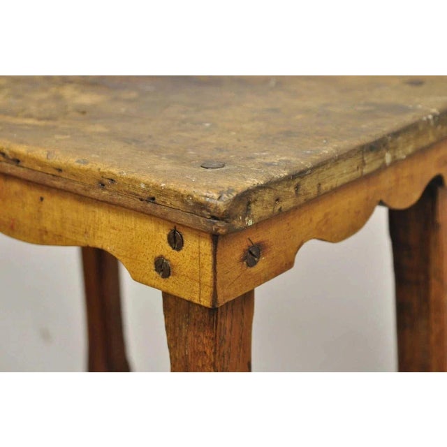 Antique French Provincial Country Oak Wood Folding Library Step Ladder For Sale - Image 4 of 12