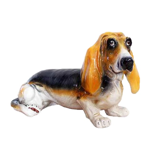 Life-Size Ceramic Basset Hound, 1970s For Sale