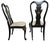 Chinoiserie Vintage Custom Dining Room Side Chairs Chinoiserie Black Lacquer Pan Asian- a Pair For Sale - Image 3 of 11
