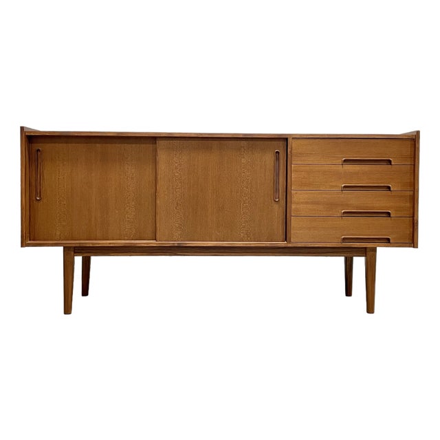 Mid Century Modern Styled Handmade Teak Credenza | Danish Media Stand Sideboard For Sale