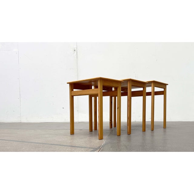 Mid-Century Modern Pine Nesting Tables from Asko, Finland, 1960s, Set of 3 For Sale - Image 6 of 18