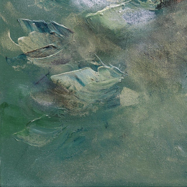 Healing Forest - Abstract Green Tone Textural Floral Acrylic Canvas Painting Original Artwork by Ve Boisvert For Sale - Image 4 of 9