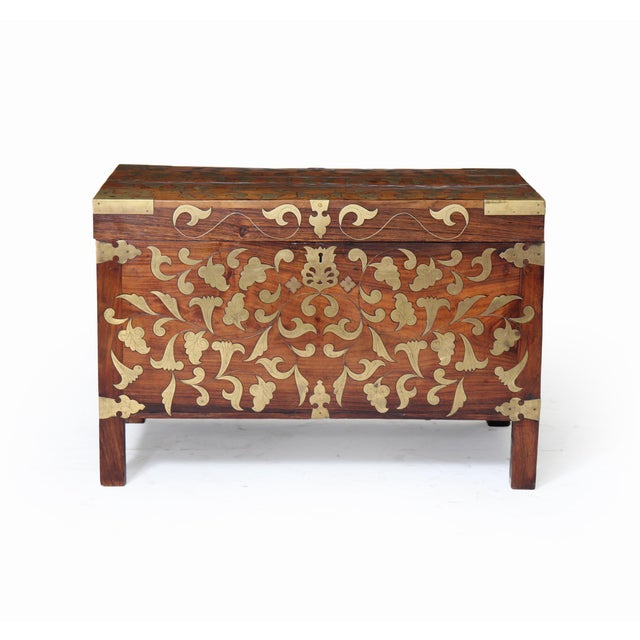Antique Anglo-Indian Padauk Chest, 1860 For Sale - Image 3 of 17