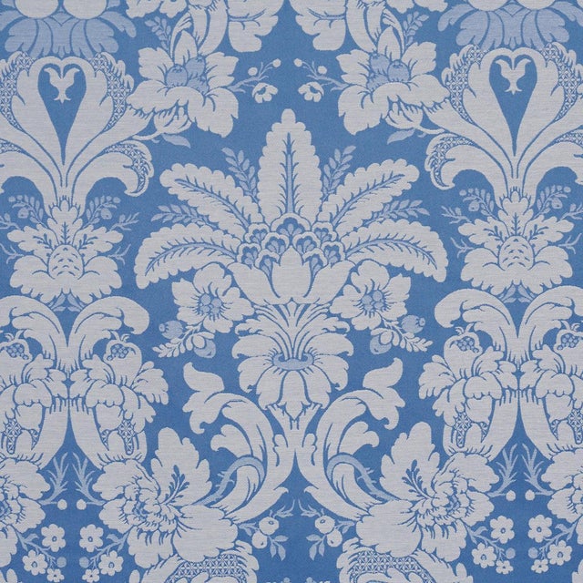 Traditional Sample - Schumacher Kennedy Damask Fabric In Cobalt For Sale - Image 3 of 5