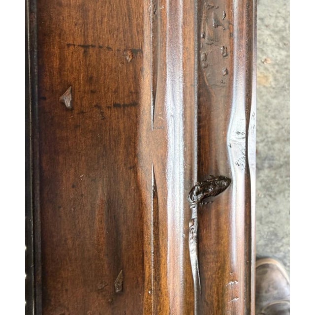 Brown Bernhardt Side Table With Decorated Top and Wooden Base For Sale - Image 8 of 9
