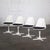 Mid-20th Century MCM Burke Tulip Side Chairs No 103 White Shell Black Cushions Oval Stationary 4 Prong Base Set of 4 For Sale - Image 10 of 18