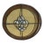 Large Vintage Round Slag Stained Glass and Beveled Glass Round Panel/Window For Sale