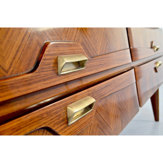 Italian Carrara Marble and Brass Sideboard, 1960s For Sale - Image 14 of 15