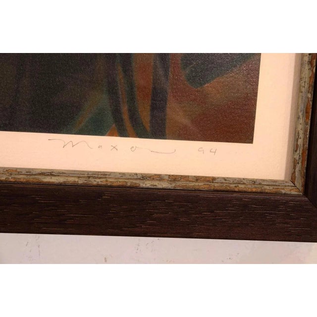 A contemporary lithograph on paper titled "Discovery" by Santa Cruz artist John Maxon. Hand signed in pencil bottom right....