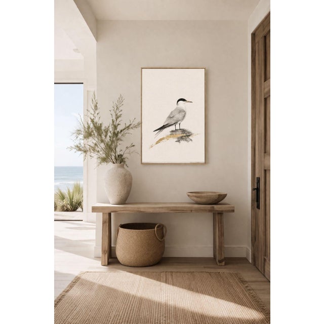 Contemporary Coastal Tern Study, Minimalist Nautical Art Print, 24″ × 36″ Reproduction For Sale - Image 3 of 10