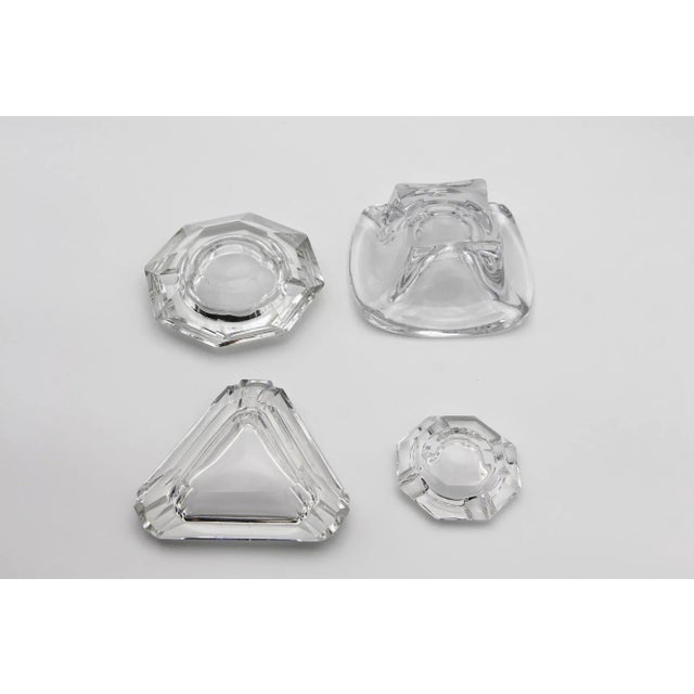 1960s Set of Four Vintage Crystal Ashtrays, Two Signed Val Saint-Lambert For Sale - Image 11 of 13