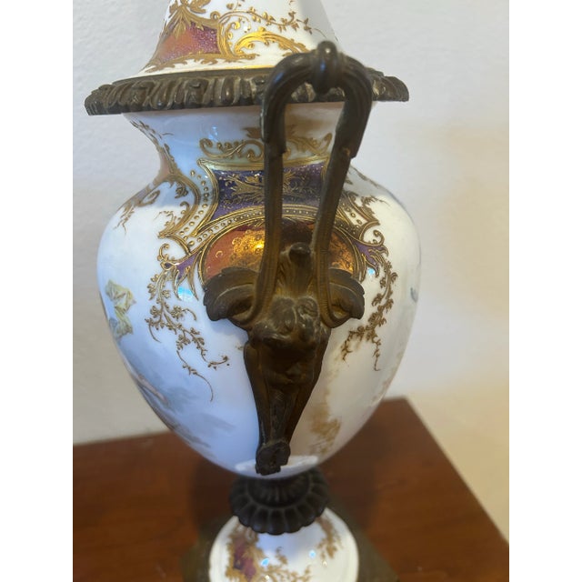 White Circa 1920 Sèvres Urn Table Lamp For Sale - Image 8 of 10