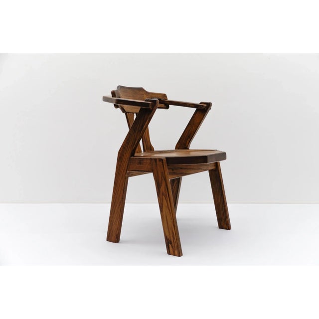 Brown Mid-Century Modern French Provincial Oak Chair, 1960s For Sale - Image 8 of 18